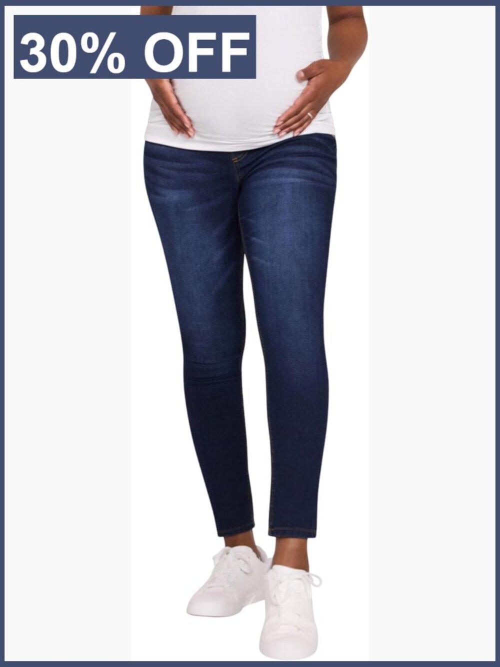 Secret Fit Over The Belly Skinny Ankle Denim Pregnancy Jeans